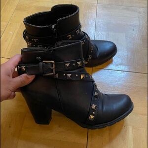 Black Studded Ankle Boots
